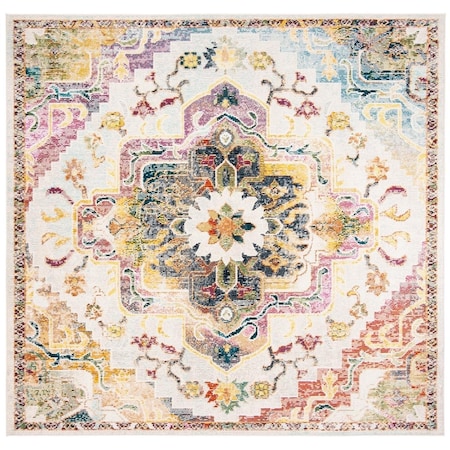 Safavieh 5 x 5 ft. Crystal Power Loomed Square Area Rug Light Blue & Grey CRS501M-5SQ